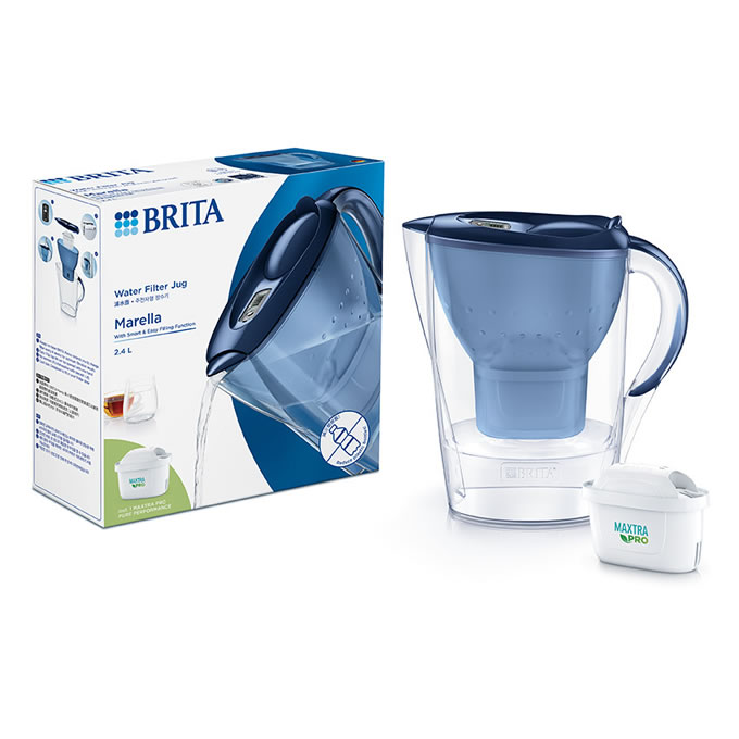 Carafe filtrante BRITA Marella - 2,4 litres - bleue - avec un filtre Maxtra Pro